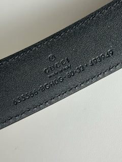 Gucci Selleria G-Buckle Women's  Leather Belt Black 115/46 IT 655566 NWT