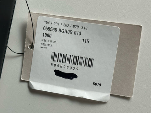 Gucci Selleria G-Buckle Women's  Leather Belt Black 115/46 IT 655566 NWT