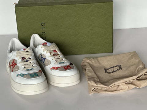 Gucci Women’s GG Dali Soft Sneakers White/Multicolor 11 US/41 Euro 670408 NIB