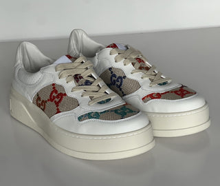 Gucci Women’s GG Dali Soft Sneakers White/Multicolor 11 US/41 Euro 670408 NIB