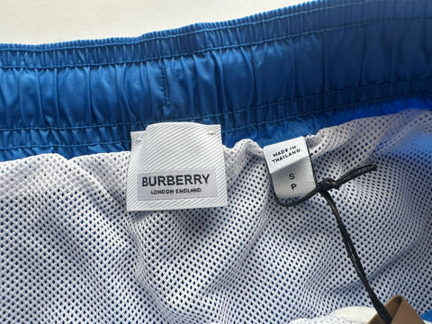 Burberry Men's Martin Canvas Blue Boxer Swim Shorts Small 8084322 NWT $440