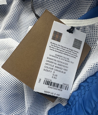 Burberry Men's Martin Canvas Blue Boxer Swim Shorts Small 8084322 NWT $440