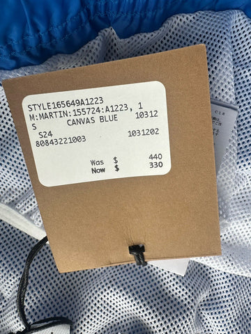 Burberry Men's Martin Canvas Blue Boxer Swim Shorts Small 8084322 NWT $440