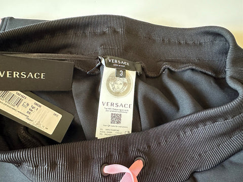 Versace Women's Black Greca Print Jogger Pants Size 3 Italy 1002081 NWT $625