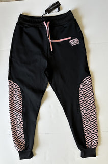 Versace Women's Black Greca Print Jogger Pants Size 3 Italy 1002081 NWT $625
