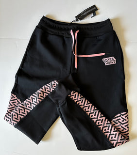 Versace Women's Black Greca Print Jogger Pants Size 3 Italy 1002081 NWT $625