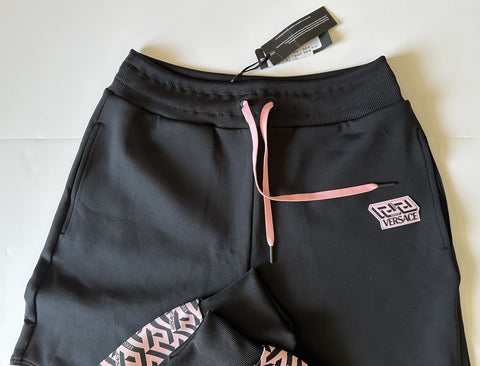 Versace Women's Black Greca Print Jogger Pants Size 3 Italy 1002081 NWT $625