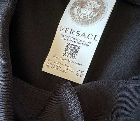 Versace Women's Black Greca Print Jogger Pants Size 3 Italy 1002081 NWT $625