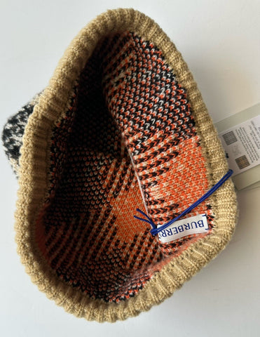 Burberry Knit Check Beanie Cashmere Hat (54-61 cm) U.K. 8098886 NWT