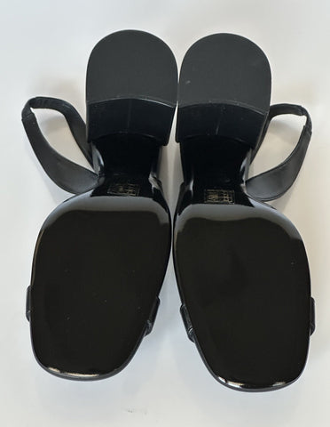 Versace Medusa Head Sling Back Calf Leather Black Shoes 10 US (40) 1014618 NIB