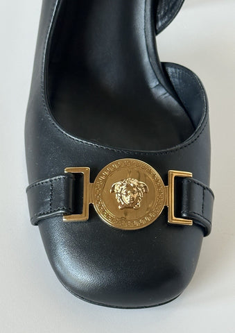 Versace Medusa Head Sling Back Calf Leather Black Shoes 10 US (40) 1014618 NIB