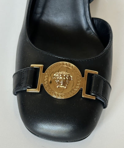 Versace Medusa Head Sling Back Calf Leather Black Shoes 10 US (40) 1014618 NIB