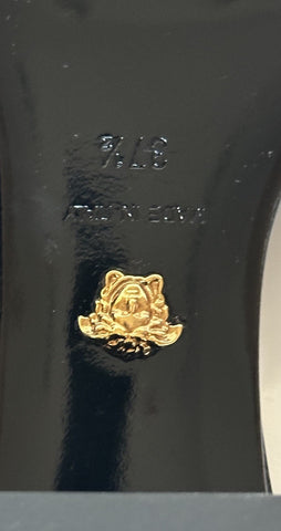 Versace Medusa Head Mule Patent Leather Black Shoes 7.5 US (37.5) 1013004 NIB