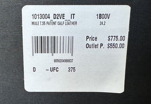 Versace Medusa Head Mule Patent Leather Black Shoes 7.5 US (37.5) 1013004 NIB