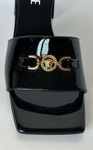 Versace Medusa Head Mule Patent Leather Black Shoes 7.5 US (37.5) 1013004 NIB