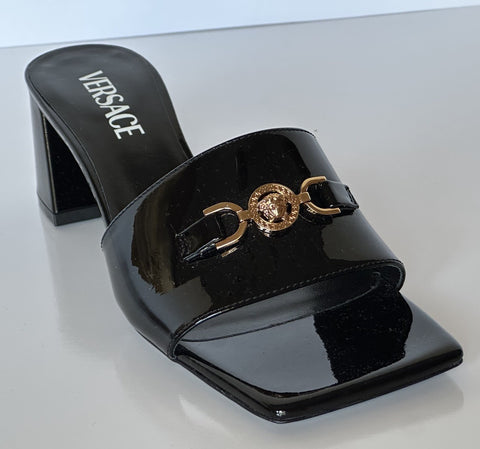 Versace Medusa Head Mule Patent Leather Black Shoes 7.5 US (37.5) 1013004 NIB