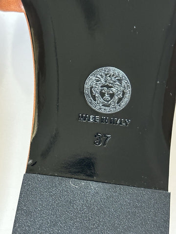 VERSACE Women's Theia Raffia Flats Sandals 7 US (37 Euro) 1016941 Italy NIB $725