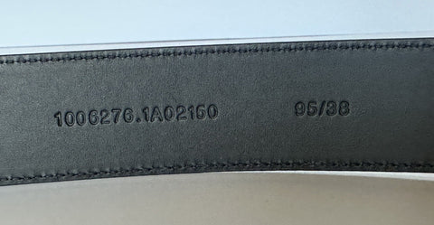 Versace Silver Medusa-Buckle Blue Leather Belt 95 (38) Italy 1006276 NIB $600