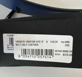 Versace Silver Medusa-Buckle Blue Leather Belt 95 (38) Italy 1006276 NIB $600