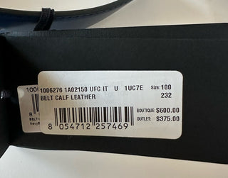 Versace Silver Medusa-Buckle Blue Leather Belt 100 (40) Italy 1006276 NIB $600
