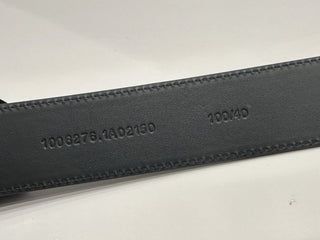 Versace Silver Medusa-Buckle Blue Leather Belt 100 (40) Italy 1006276 NIB $600
