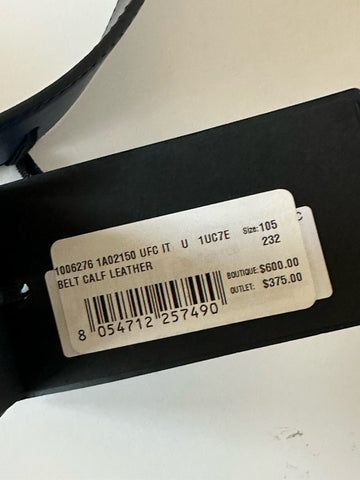 Versace Silver Medusa-Buckle Blue Leather Belt 105 (42) Italy 1006276 NIB $600