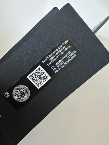 Versace Silver Medusa-Buckle Blue Leather Belt 105 (42) Italy 1006276 NIB $600