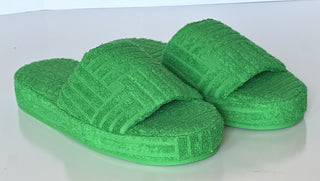 Bottega Veneta Intrecciato Geometric Sponge Slipper Green 9 US 660245 NIB $600
