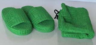 Bottega Veneta Intrecciato Geometric Sponge Slipper Green 9 US 660245 NIB $600