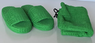 Bottega Veneta Intrecciato Geometric Sponge Slipper Green 8 US 660245 NIB $600