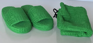 Bottega Veneta Intrecciato Geometric Sponge Slipper Green 13 US 660245 NIB $600