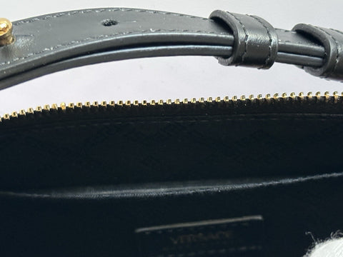 Versace Greca Coated Canvas Leather Pink/Black Shoulder Bag IT 1020801 NWT