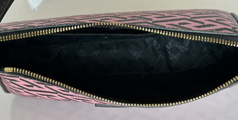 Versace Greca Coated Canvas Leather Pink/Black Shoulder Bag IT 1020801 NWT
