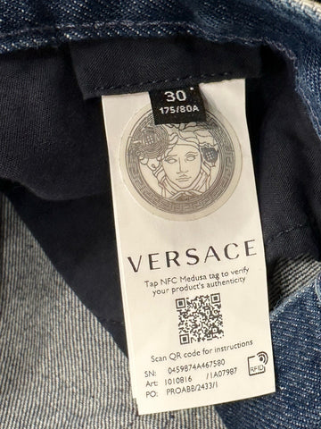 Versace Men’s Denim Stone Washed Medium Blue Jeans 30 US (32”) 1010816 Italy NWT