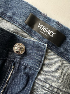 Versace Men’s Denim Stone Washed Medium Blue Jeans 30 US (32”) 1010816 Italy NWT