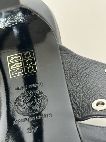 Versace Medusa Head Calf Leather Black Sandals 7 US (37 Euro) 1009427 NIB $1050