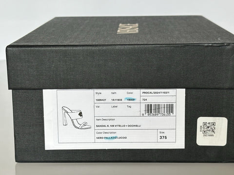 Versace Medusa Head Calf Leather Black Sandals 7.5 US (37.5) 1009427 NIB $1050