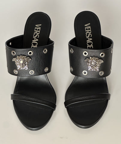 Versace Medusa Head Calf Leather Black Sandals 7.5 US (37.5) 1009427 NIB $1050