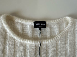 Giorgio Armani Men's White Mohair Wool Sweater 40 US (50 Euro) IT 3RSM12 $1195