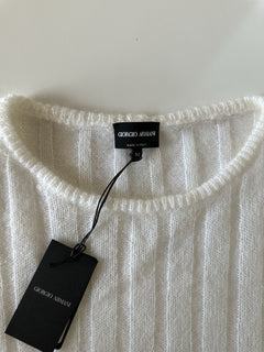 Giorgio Armani Men's White Mohair Wool Sweater 42 US (52 Euro) IT 3RSM12 $1195