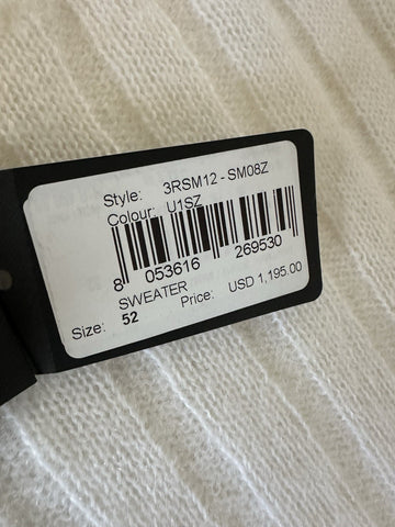 Giorgio Armani Men's White Mohair Wool Sweater 42 US (52 Euro) IT 3RSM12 $1195