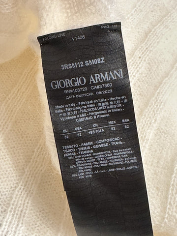 Giorgio Armani Men's White Mohair Wool Sweater 42 US (52 Euro) IT 3RSM12 $1195