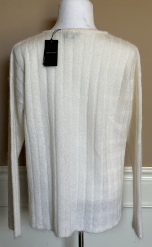Giorgio Armani Men's White Mohair Wool Sweater 44 US (54 Euro) IT 3RSM12 $1195