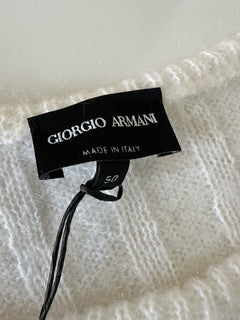 Giorgio Armani Men's White Mohair Wool Sweater 44 US (54 Euro) IT 3RSM12 $1195