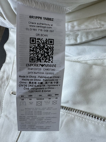 Emporio Armani Men’s White Casual Pants Size 32 US (48 Euro) 6R1PP6 NWT $345