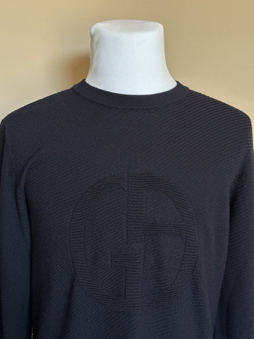Giorgio Armani Men's Dark Blue Wool Sweater 44 US (54 Euro) Italy NWT $995