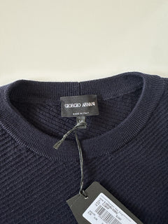 Giorgio Armani Men's Dark Blue Wool Sweater 44 US (54 Euro) Italy NWT $995