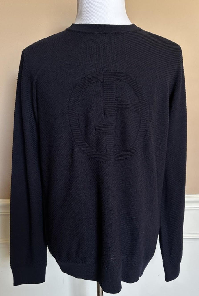 Giorgio Armani Men's Dark Blue Wool Sweater 46 US (56 Euro) Italy NWT $995