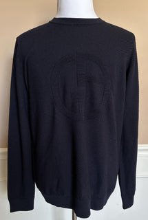 Giorgio Armani Men's Dark Blue Wool Sweater 46 US (56 Euro) Italy NWT $995