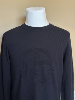 Giorgio Armani Men's Dark Blue Wool Sweater 46 US (56 Euro) Italy NWT $995